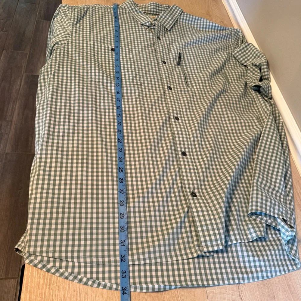 Redhead Mens Green Gingham Short Sleeve Button Down Utility Shirt Size XXL - Picture 2 of 8